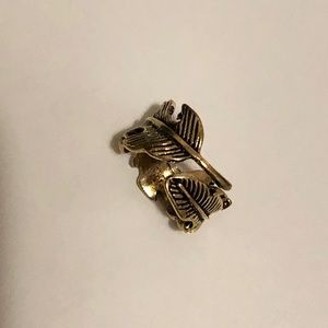 Gold feather ring